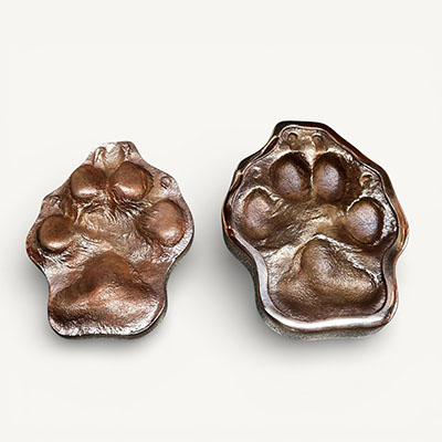 Bronze dog paw set