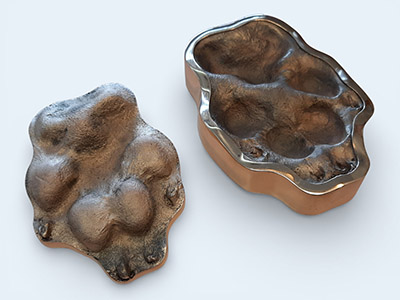 Large bronze Pet-Paw set